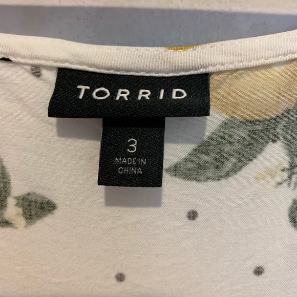 Torrid White Lemon Print Dress - Picture 3 of 3